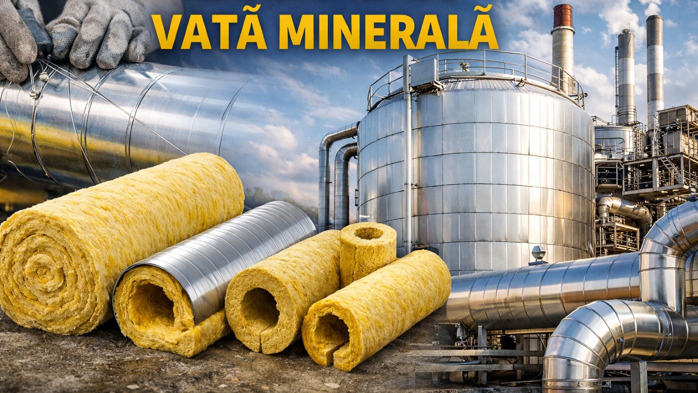 Izolație cu vată minerală pentru instalații industriale